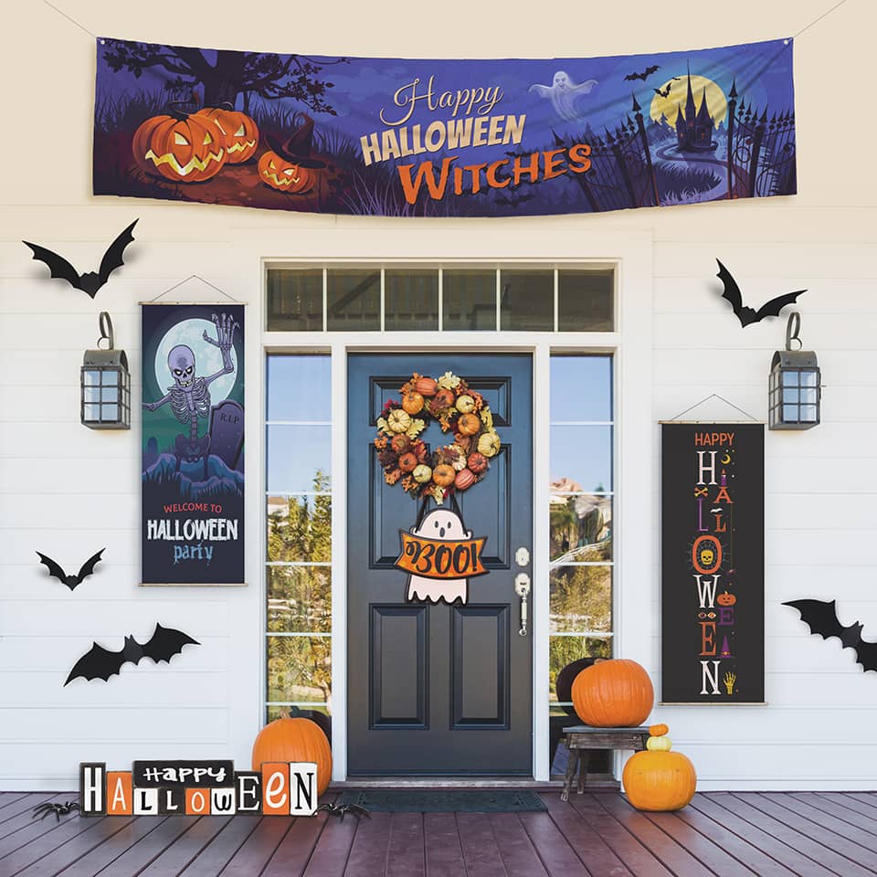 Indoor and Outdoor Halloween Party Props Hanging Wall Signs Door Decoration P5G7 
