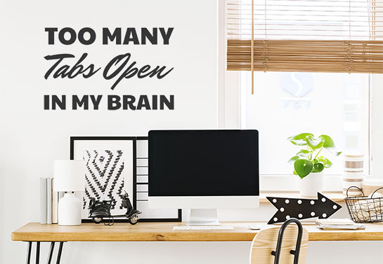 Busy brain crazy wall sticker for home office