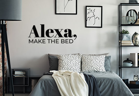 Alexa, make the bed funny bedroom wall sticker
