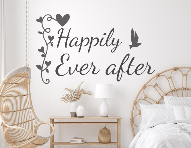 Bedroom wall decal with a motivational saying