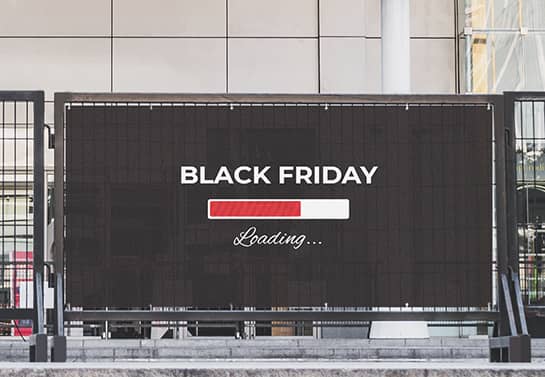 Large Black Friday coming soon banner used on the storefront
