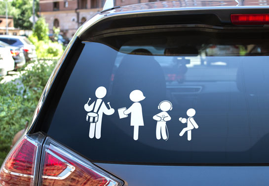 funny family rear window decal