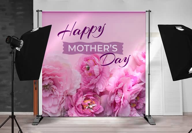 Floral Mother's Day banner with the words Happy Mother's Day