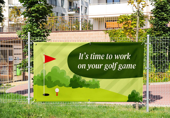 funny golf themed retirement banner idea