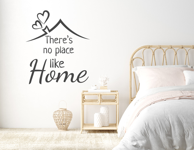 Master bedroom wall decal with a motivational quote for adults