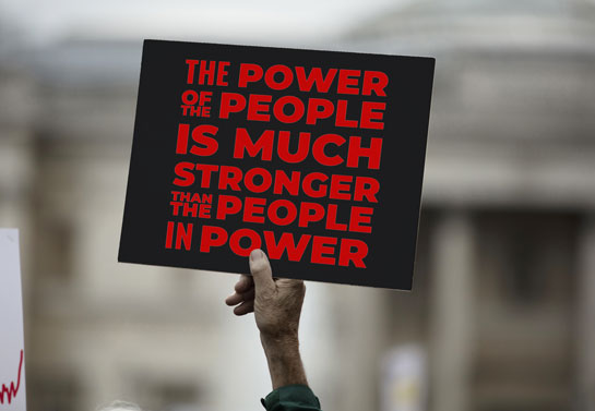 inspiring protest poster idea with  black background
