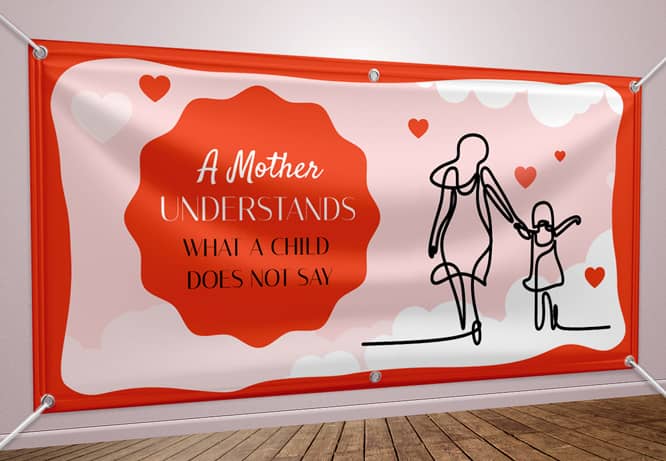 Mother's Day background with a line drawing print and a quote