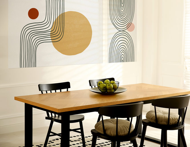 bold modern wall art decor for dining room with Scandinavian designs
