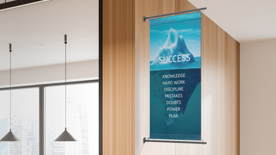 Wall-mounted rolled canvas printing for office with the picture of Success Iceberg