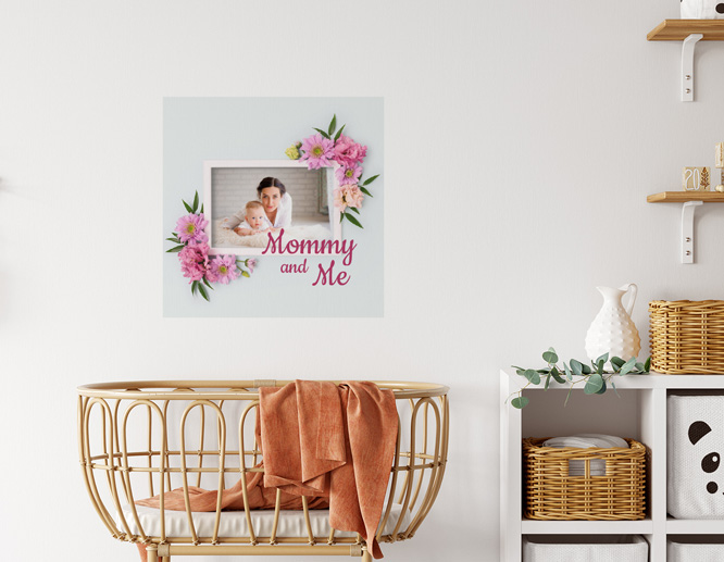 "Mommy and me" photographic home wall decal for the nursery