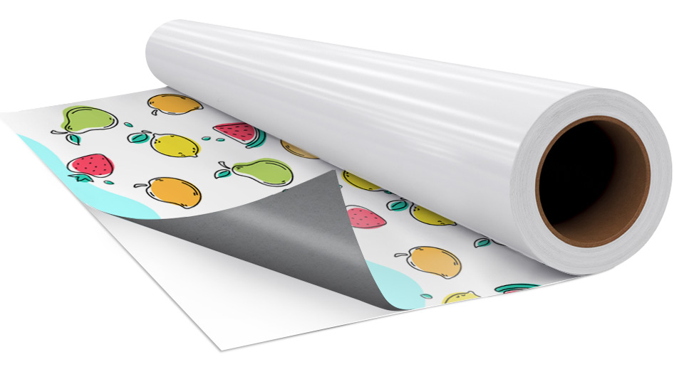 wall art decals in rolls with colorful fruit graphics