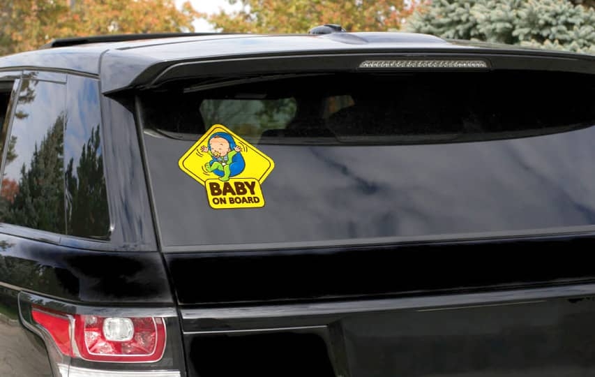 Baby on board opaque car decal