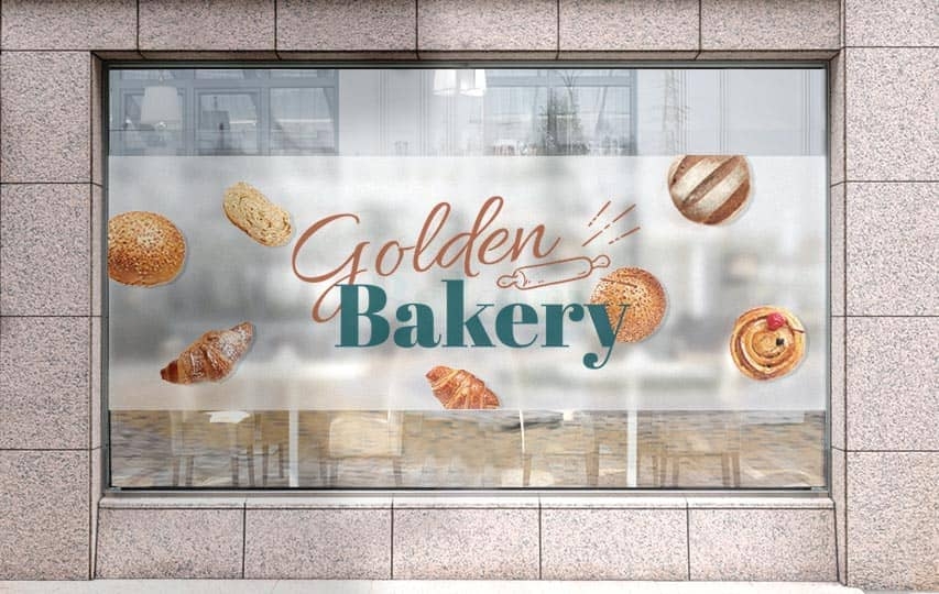 Bakery store window decal