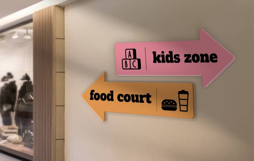 Directional pvc signs
