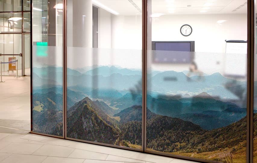 Office frosted window decal
