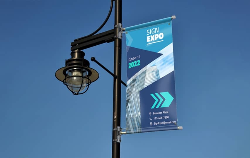 Outdoor pole banner