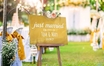 Just married gold acrylic signage