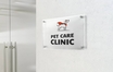 Pet clinic frosted acrylic sign