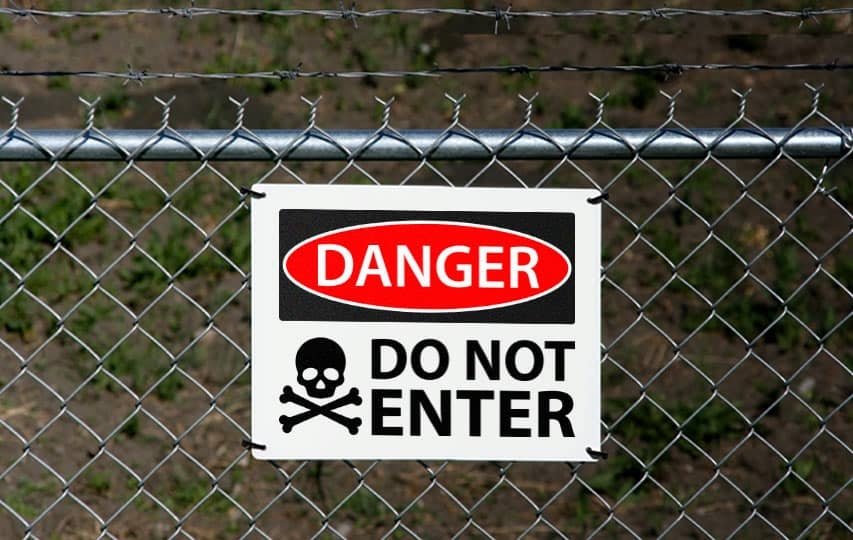 Warning outdoor aluminum sign