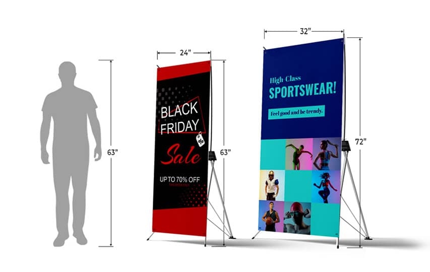 X stand banner sizes