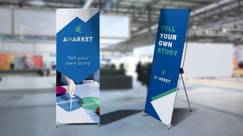 X Banner Display Stand Show Advertising Floor Roll Up Banner Poster 60x160cm USA 