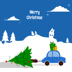 Car Carrying christmas tree