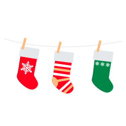 Template with Christmas socks