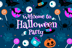 Halloween party welcoming signage template