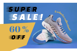 Promotional super sale for shoes template