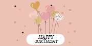 Happy Birthday template for your significant other | Heart balloons