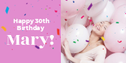 Happy 30th birthday banner template
