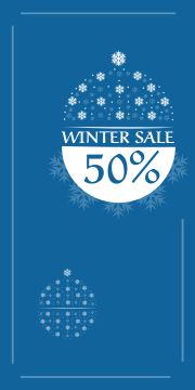 50% Winter Sales,  blue and white template