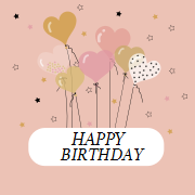 Happy Birthday template for your significant other | Heart balloons