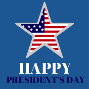 Happy Presidents Day | Star shape with Us flag