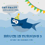 Get ready for a good time | shark birthday theme