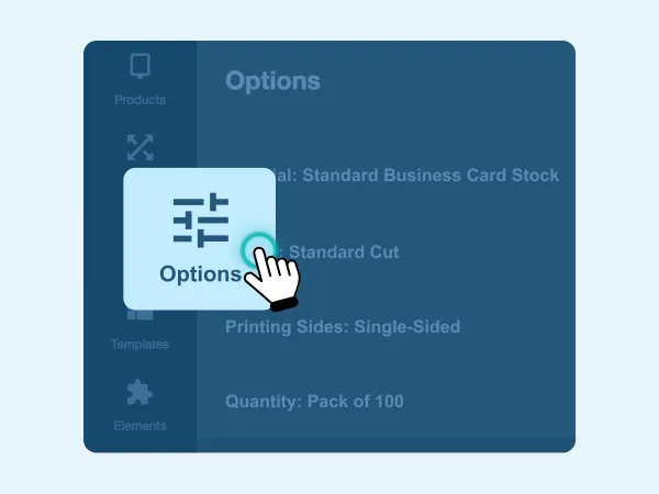 Design step 2 - Picking options for construction business cards