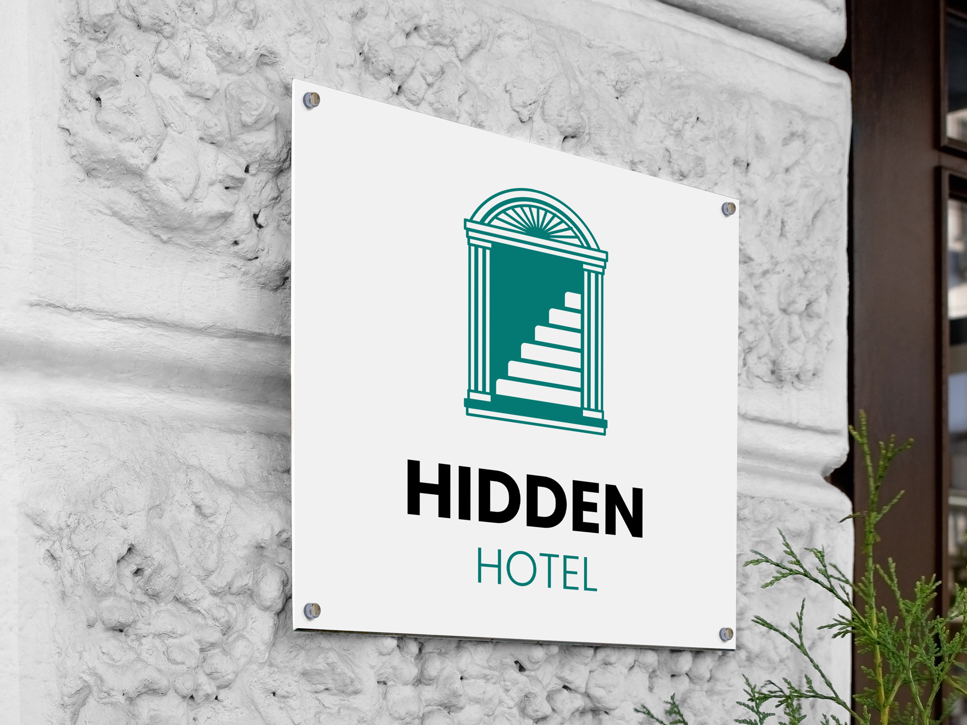 custom printed outdoor aluminum sign with hotel branding