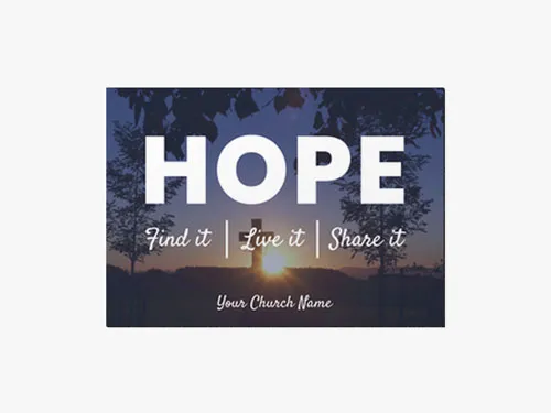 Professional church sign reading Hope in bold white letters with inspirational messages