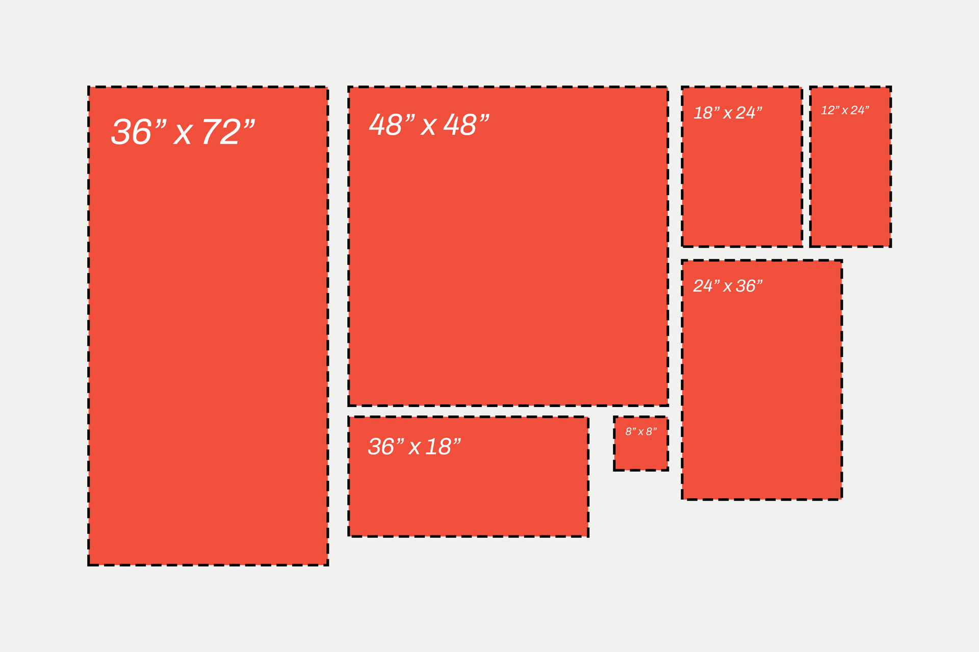 Available size options of custom brushed aluminum signs.