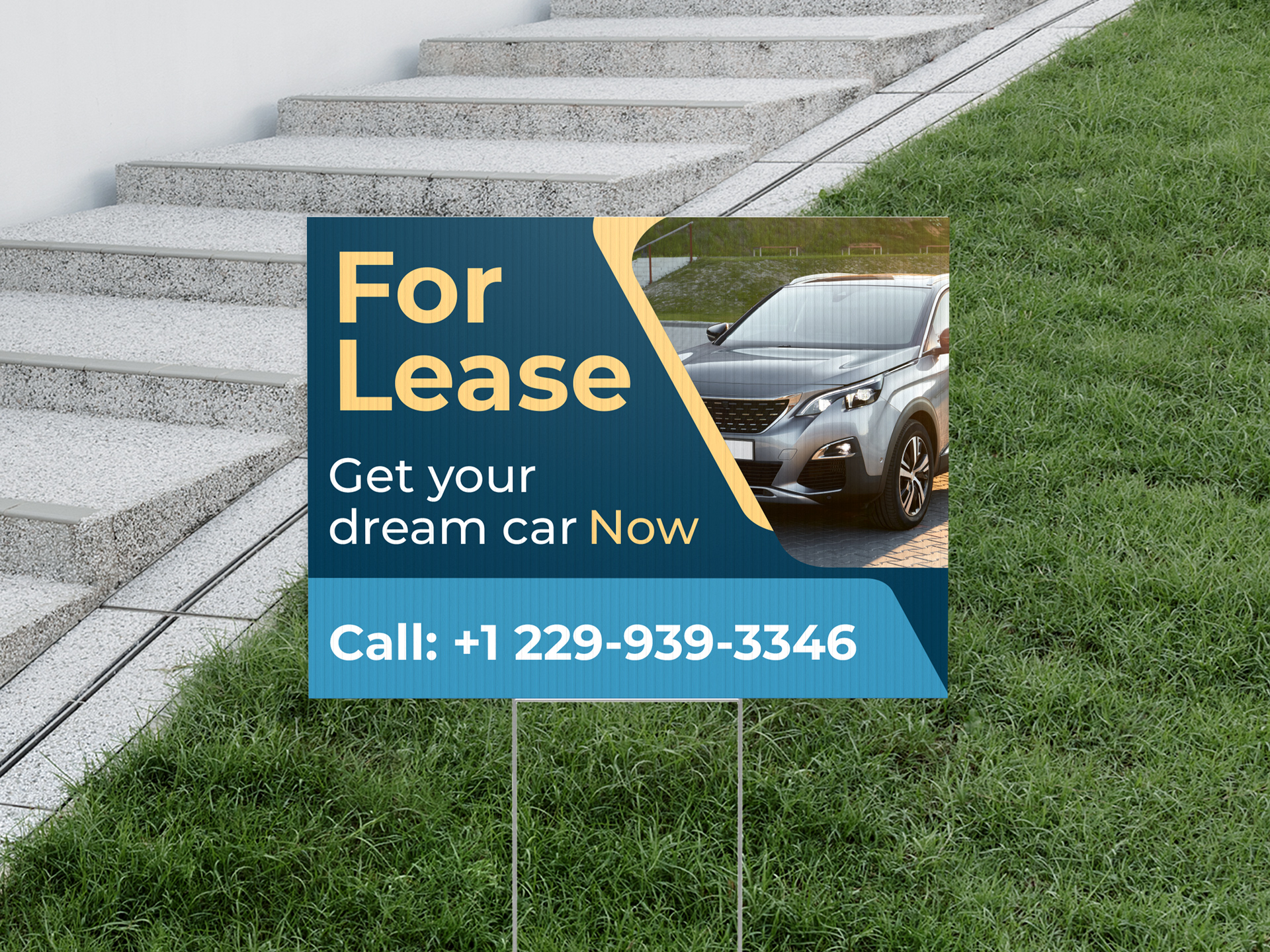 Car for lease sign