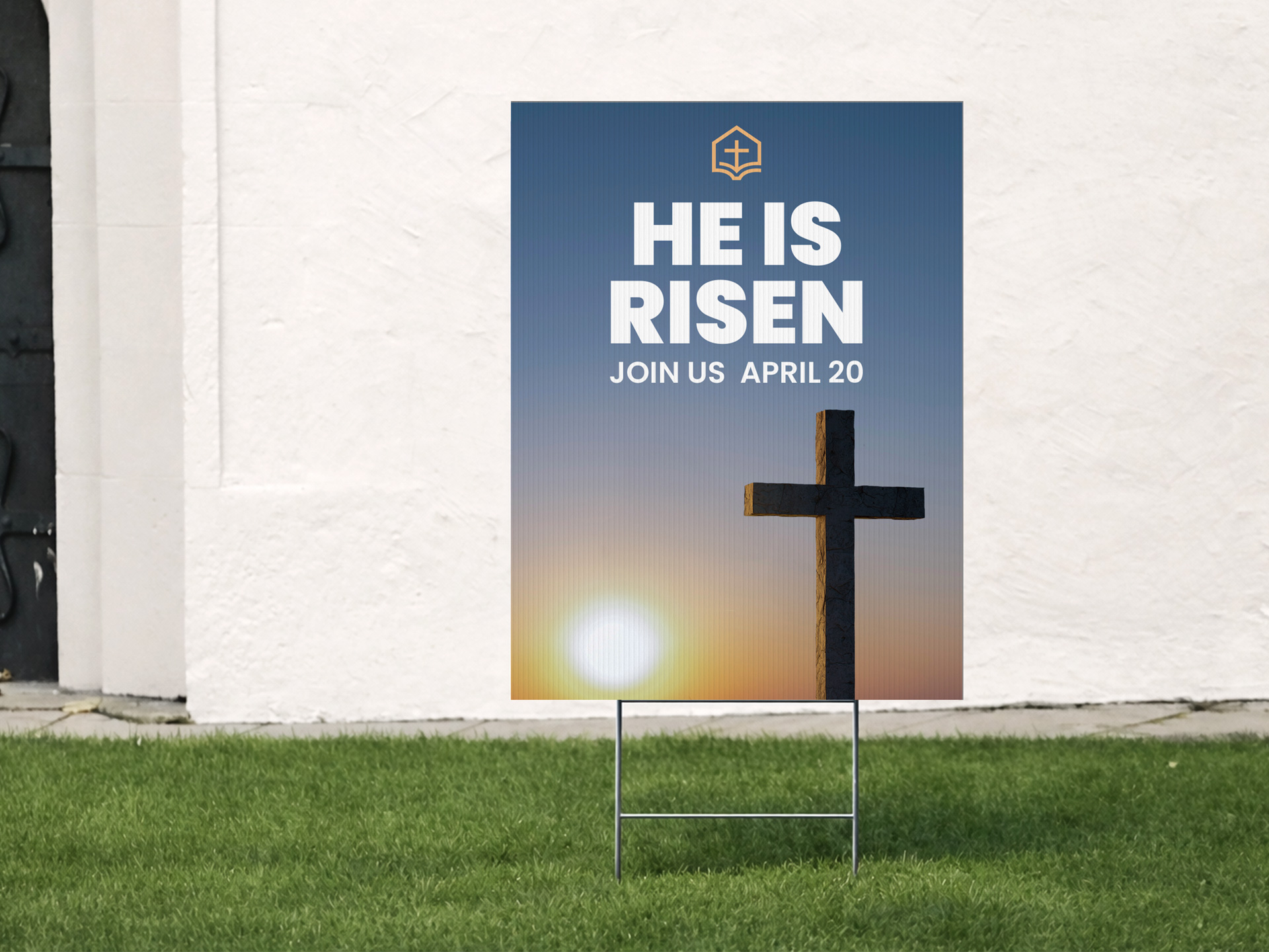 Church Sign for Easter Celebration