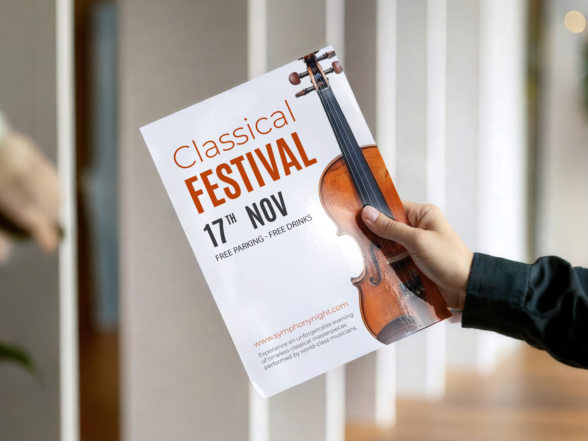 Event flyer printing for a classical festival displaying the event date
