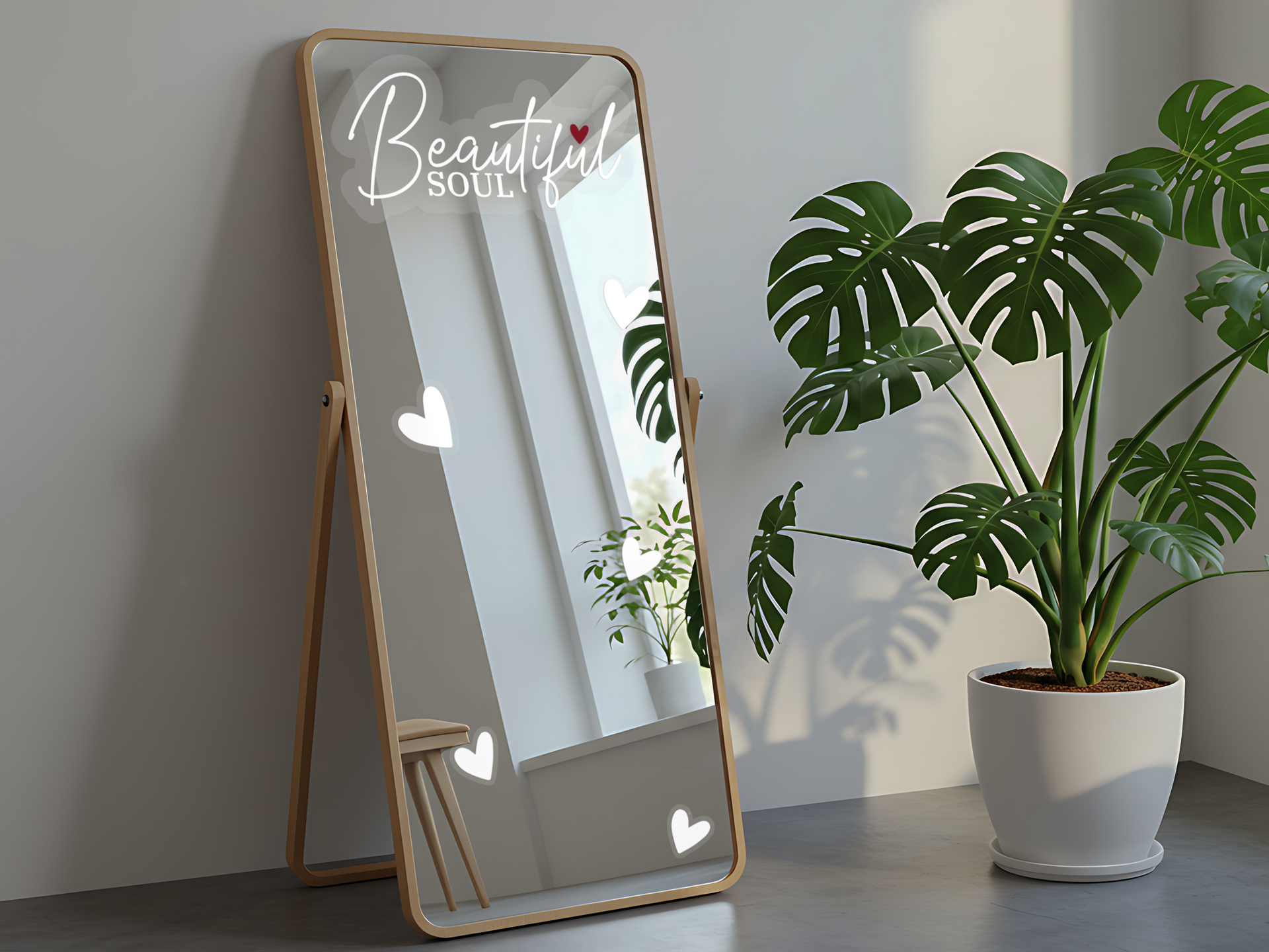 custom clear decal on a mirror
