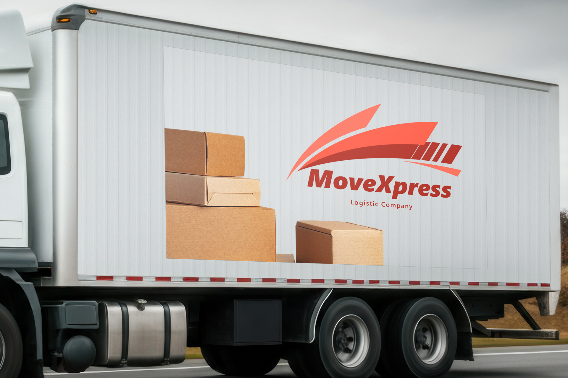 Large business decal for a trailer printed with clear material.