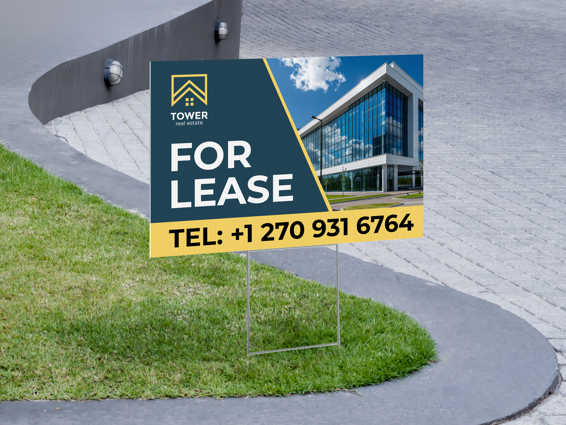 Commercial office for lease sign