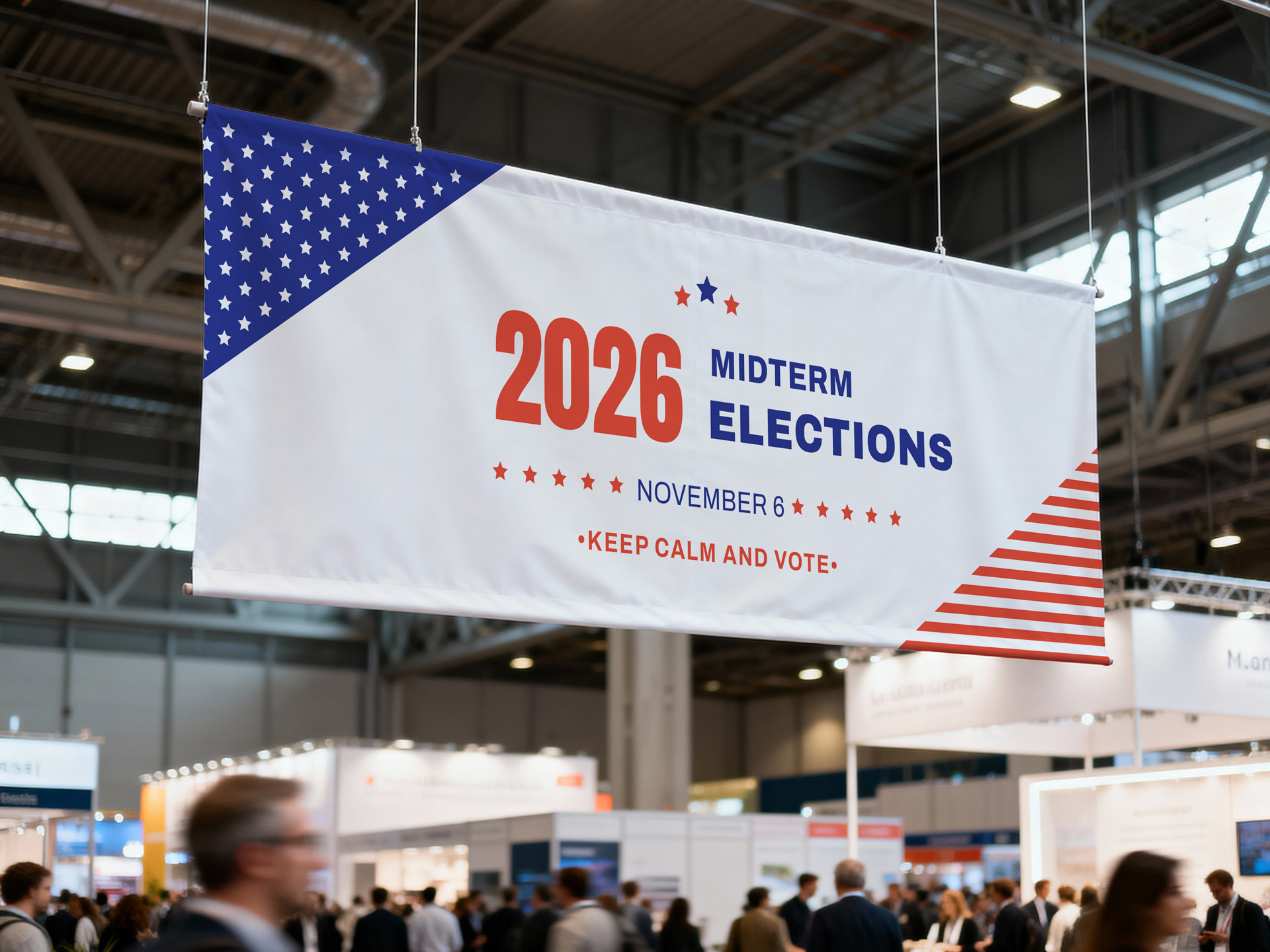 custom political banner featuring "Keep calm and vote" messaging