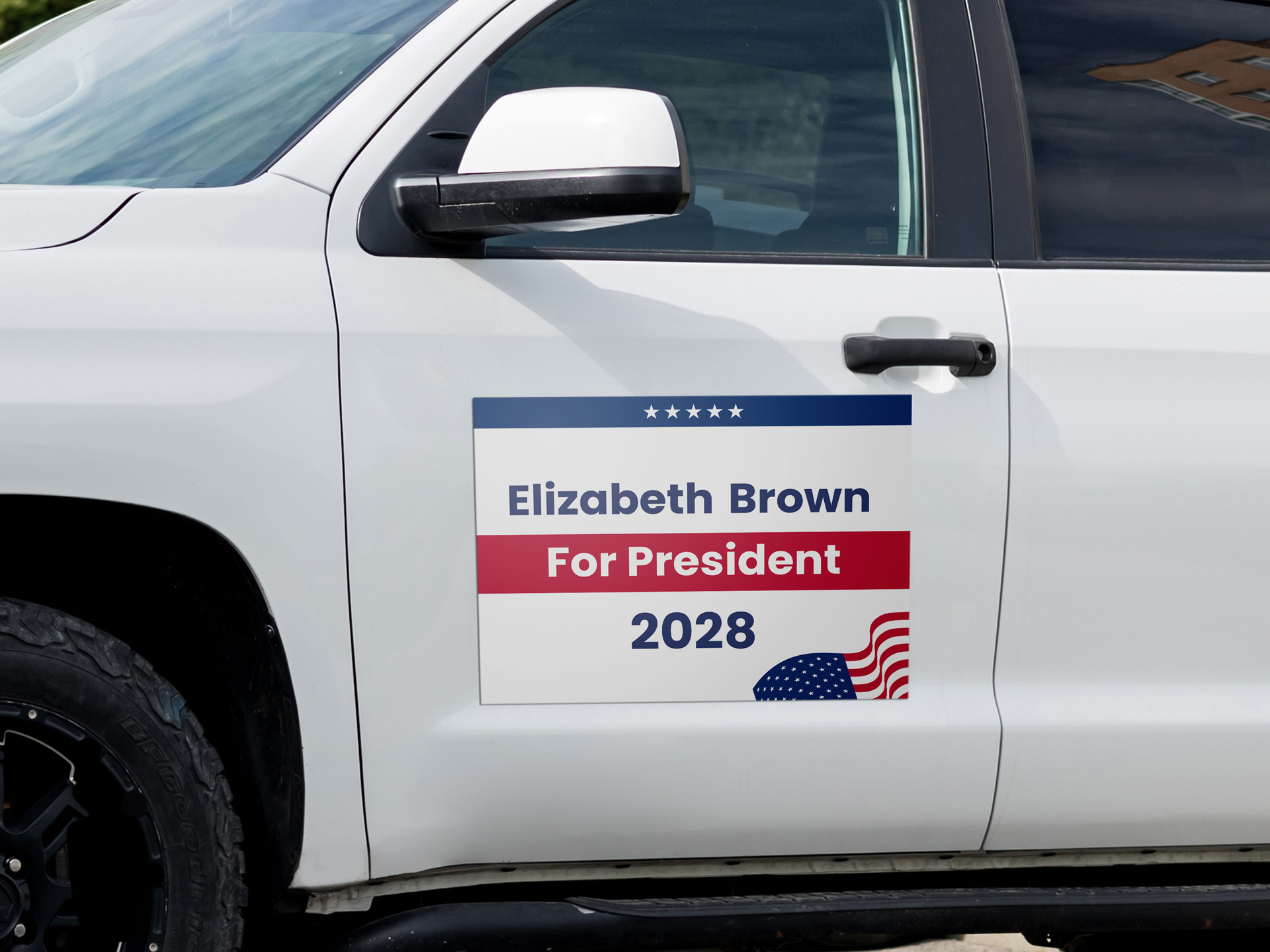 custom car magnet printed for a presidential campaign