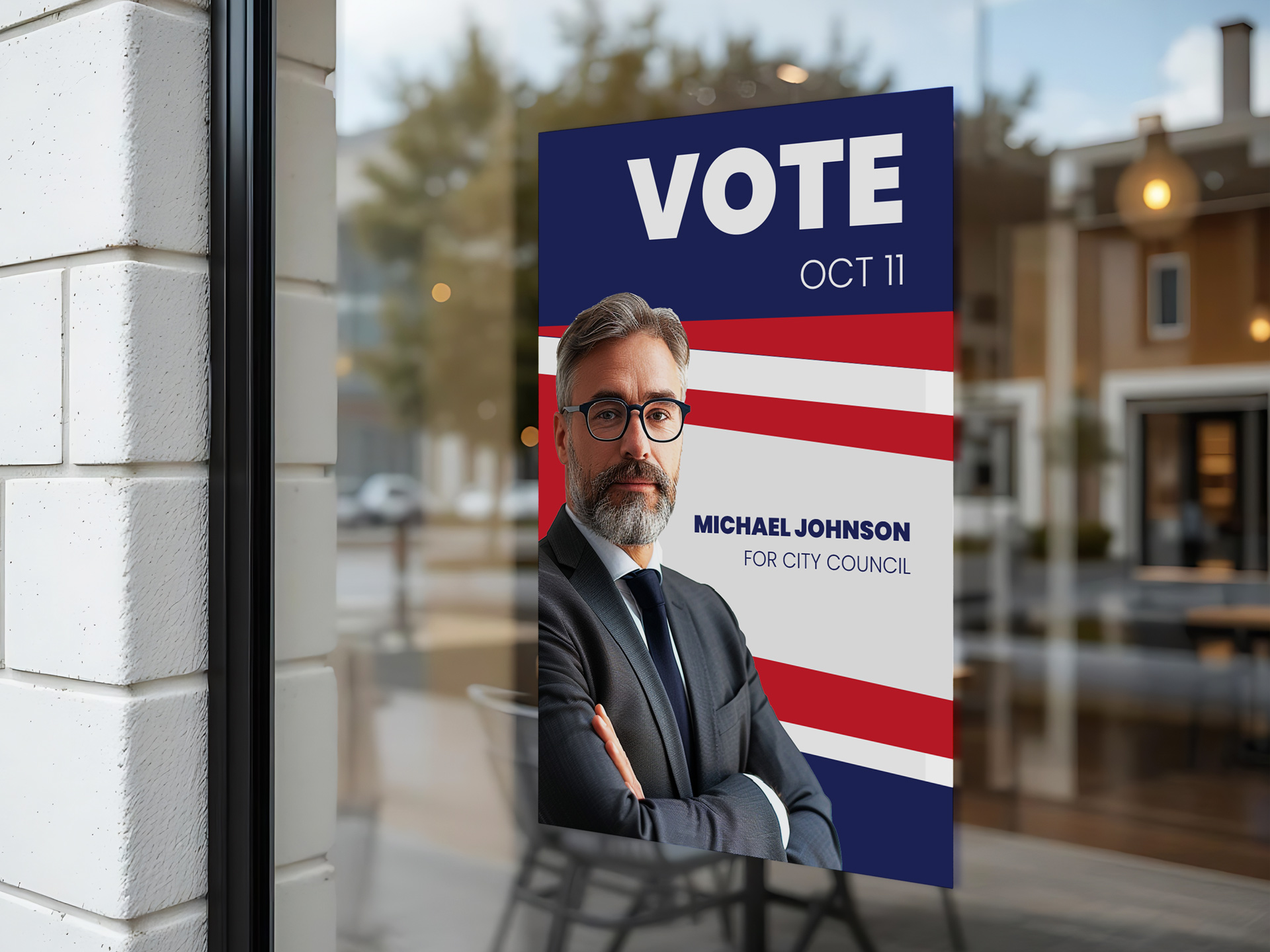 custom window decal featuring candidate image