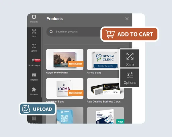 An image from our design tool showcasing how to create a unique sign design.