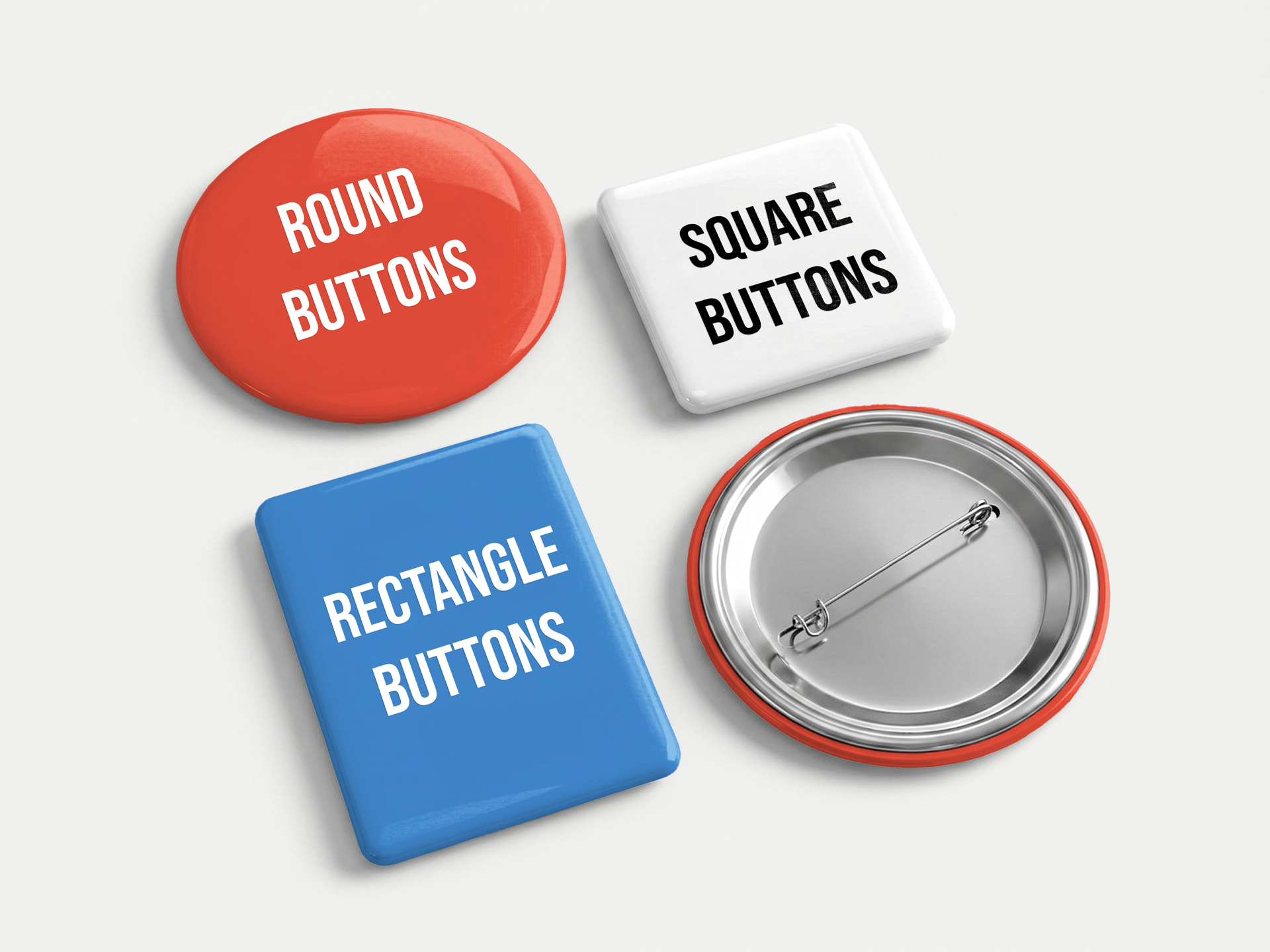 different shape options for custom made pins buttons